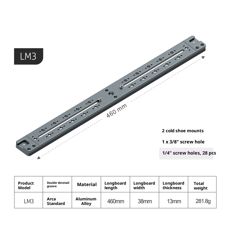 Lai standard aka camera quick shoe lengthened plate tripod PTZ telephoto lens extension plate SLR base quick release plate accessories mobile phone multi-position bracket Universal