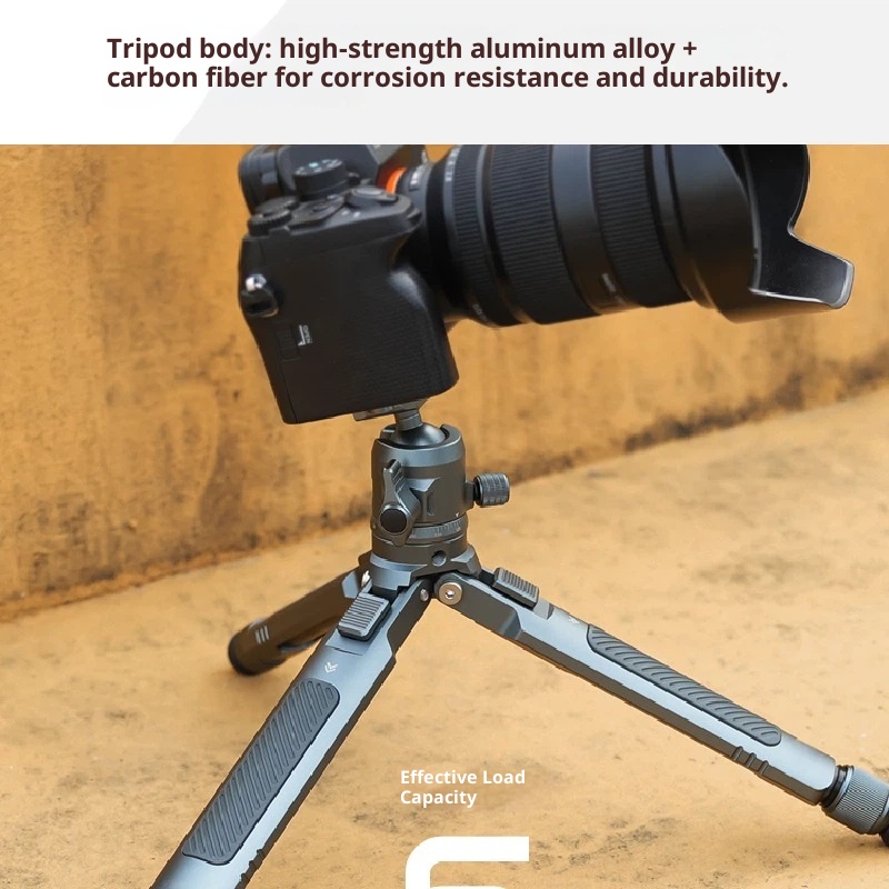 MINI carbon fiber tripod interchangeable lens digital camera SLR photography video desktop live streaming floor climbing concert outdoor VLOG Portable Telescopic Tripod