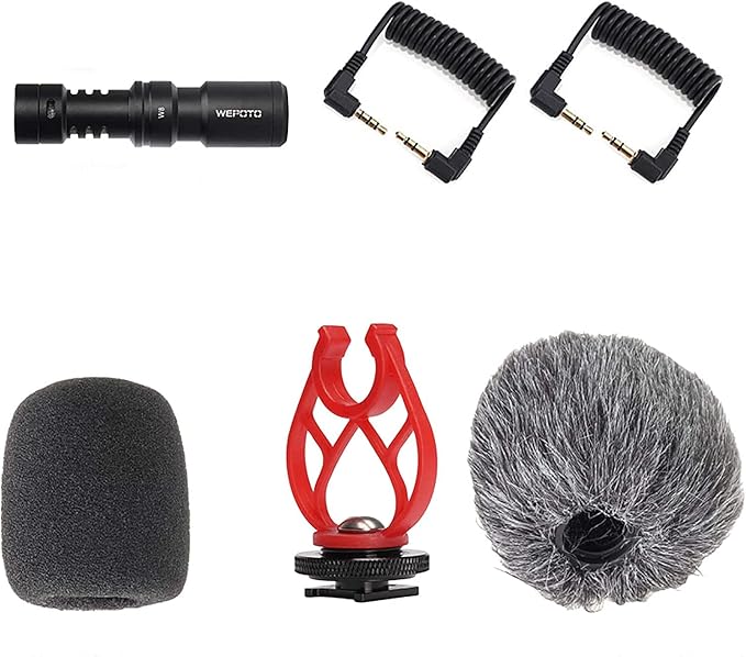 Universal Video Microphone,Compatible with iPhone Android 3.5mm Interface Smartphones, 3.5mm Interface Canon EOS/Nikon DSLR/Sony/Cameras