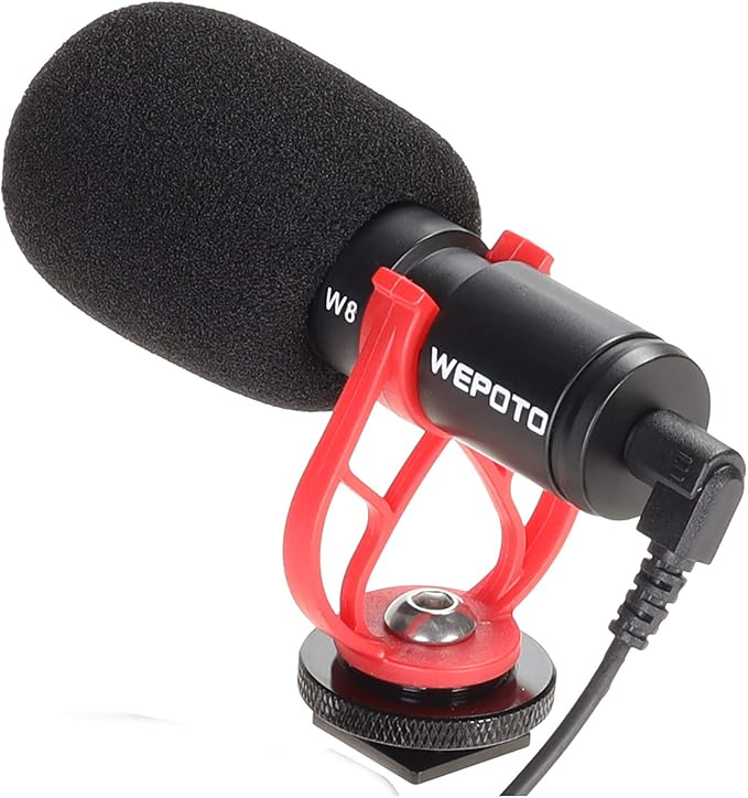 Universal Video Microphone,Compatible with iPhone Android 3.5mm Interface Smartphones, 3.5mm Interface Canon EOS/Nikon DSLR/Sony/Cameras